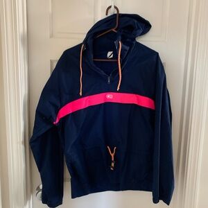 CB Navy Blue Windbreaker with Pink Stripe